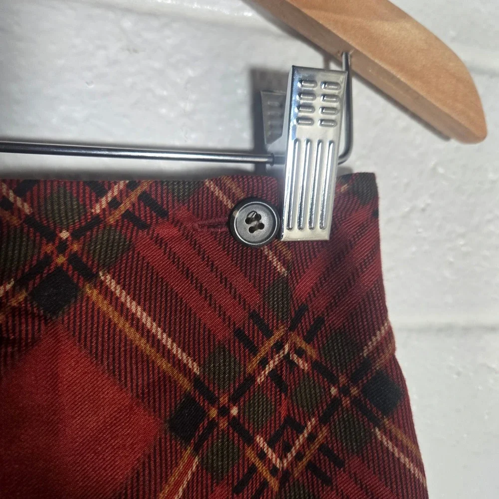 Vtg Breeches Plaid Pencil Skirt 10 Wool Blend Paisley‎ Mixed Print Split Preppy